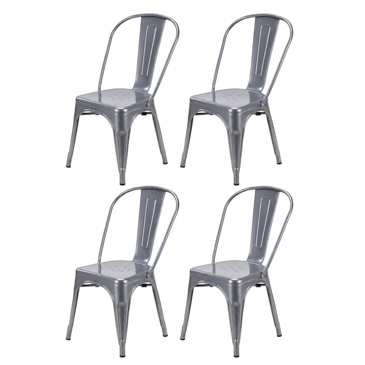 Chaise, en métal, coloris gris, pour la salle à manger ou la cuisine