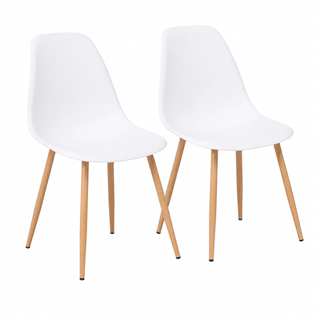 Chaise, en chêne et métal, coloris blanc, pour la salle à manger ou la cuisine