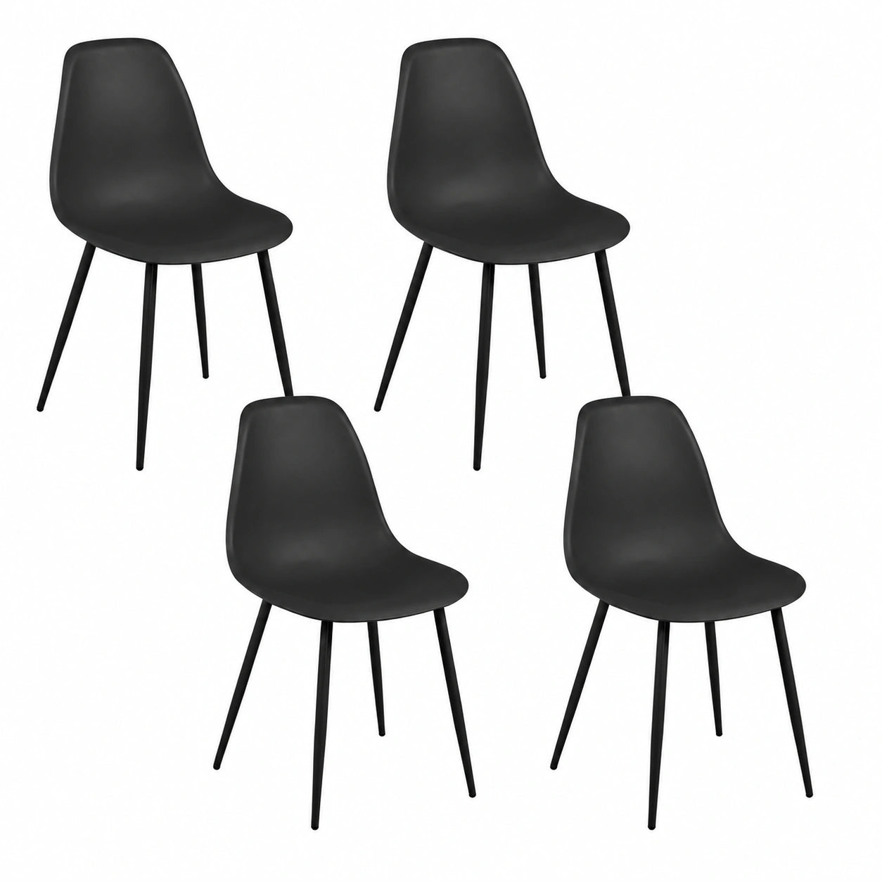 Chaise, en métal, coloris noir, pour la salle à manger ou la cuisine