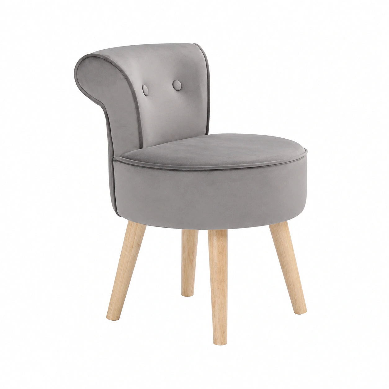 Fauteuil, en velours, coloris gris, pour le salon ou la chambre