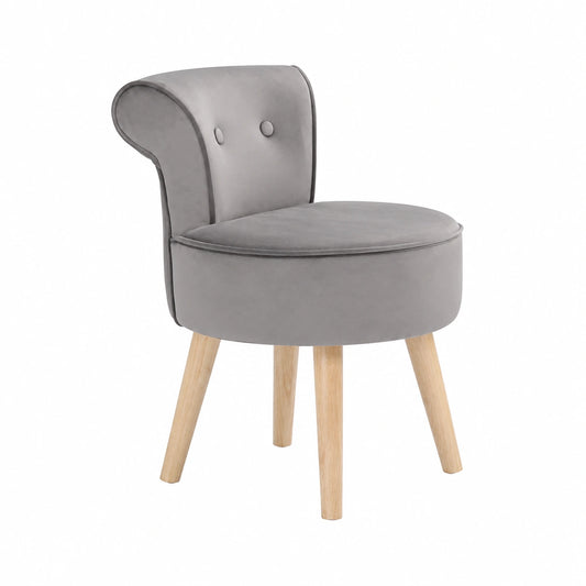 Fauteuil, en velours, coloris gris, pour le salon ou la chambre