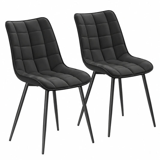 Chaise, en similicuir, coloris anthracite, pour la salle à manger ou la cuisine