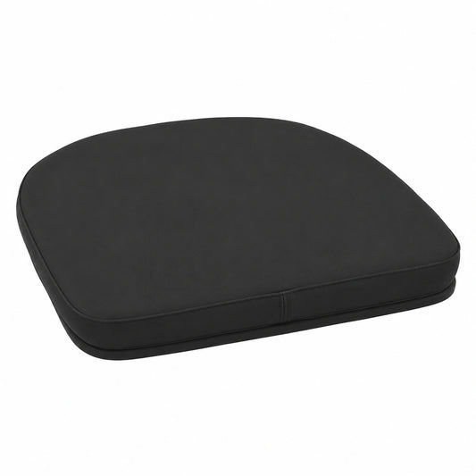 Chaise, avec coussin, en métal et similicuir, coloris noir, pour la salle à manger ou la cuisine