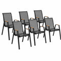Chaise de jardin, en métal, coloris noir, pour la terrasse ou le jardin