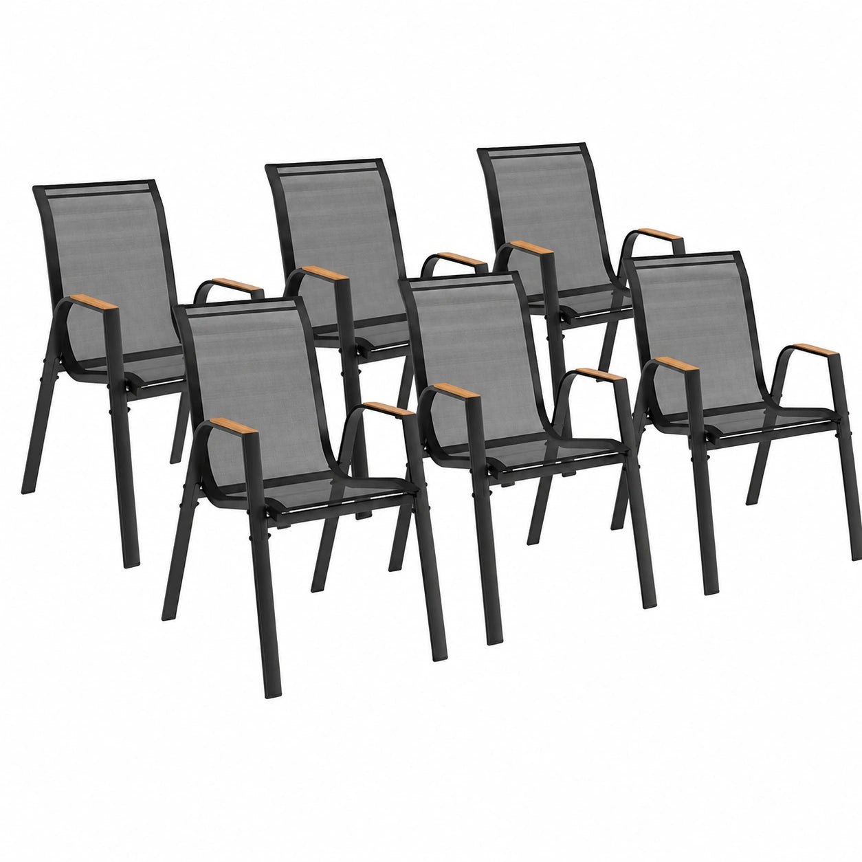 Chaise de jardin, en métal, coloris noir, pour la terrasse ou le jardin