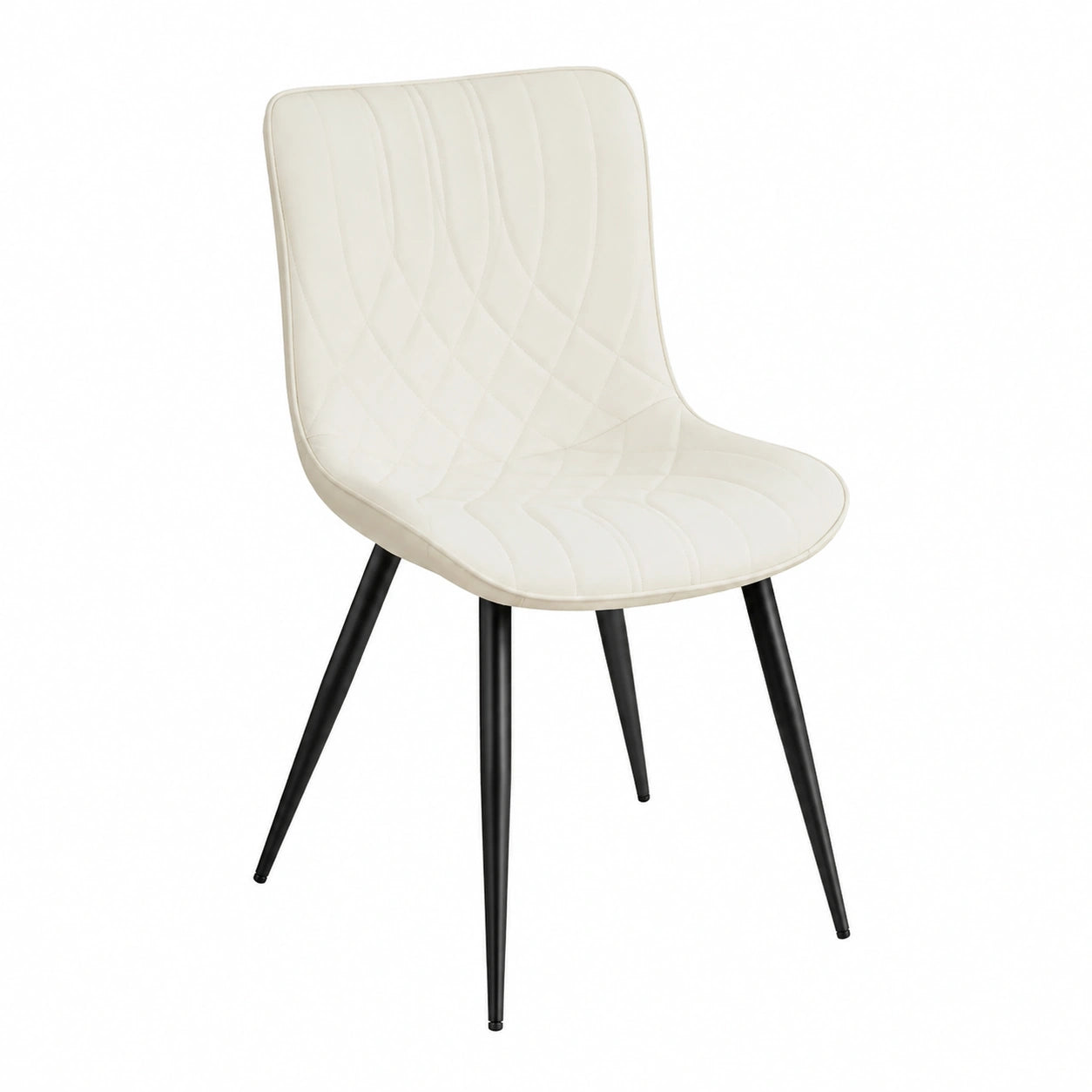 Chaise, rembourré, en métal et similicuir, coloris blanc, pour la salle à manger ou la cuisine