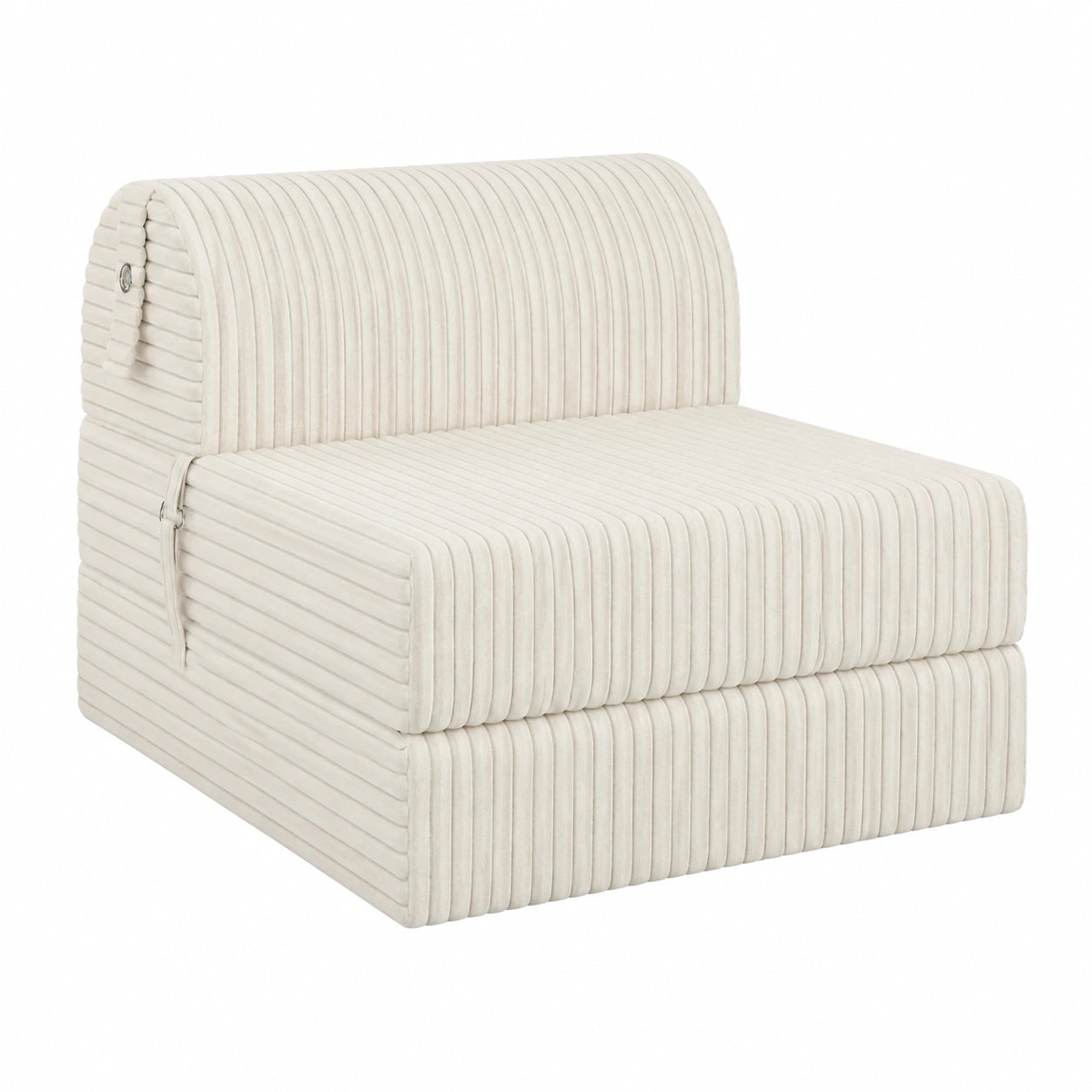 Meuble polyvalent, en velours côtelé, coloris beige, pour les espaces de vie