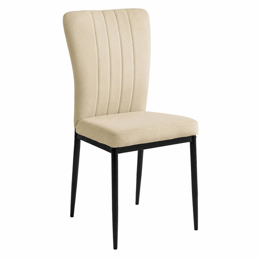 Table, en métal et velours, rembourré, coloris beige, pour les espaces de vie