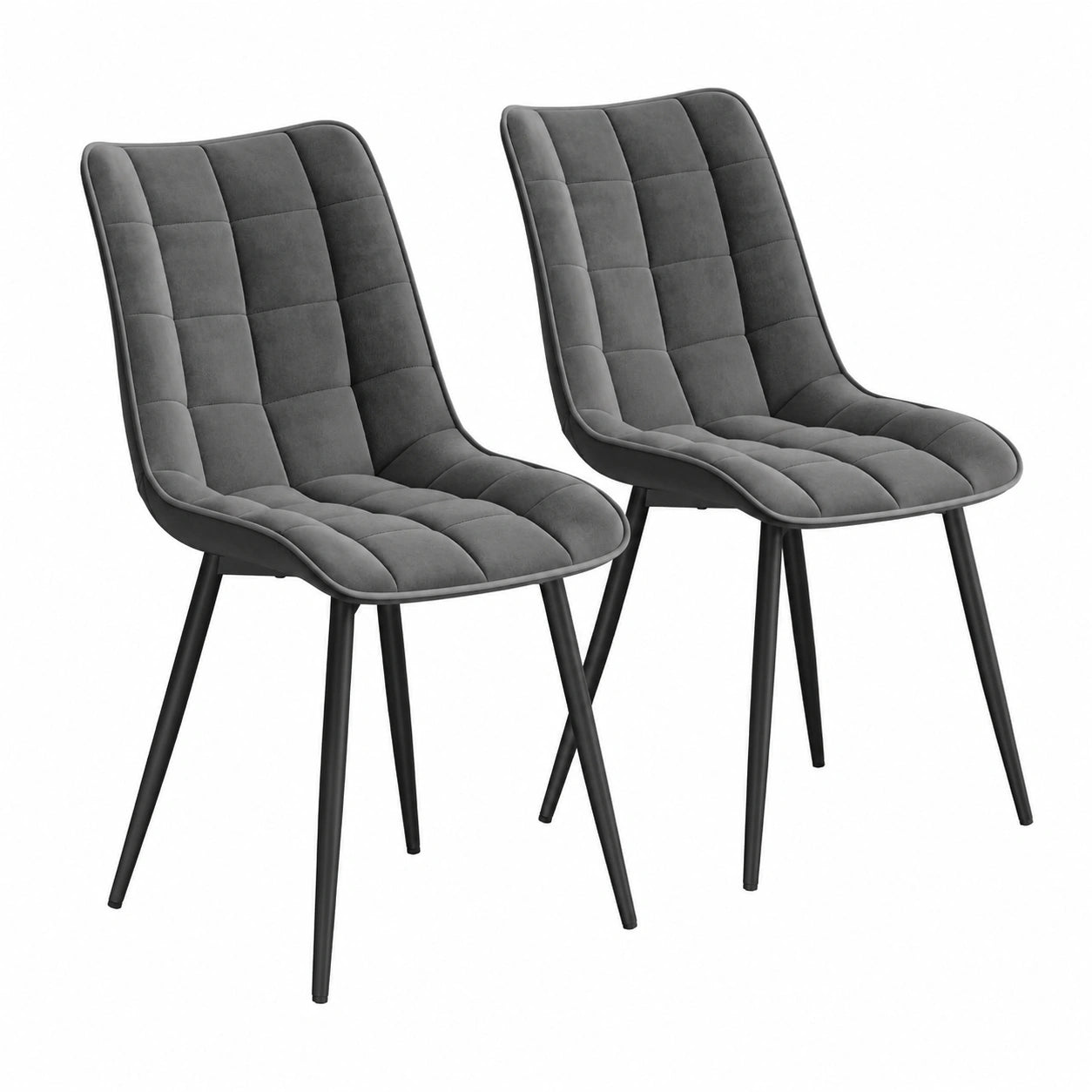Chaise, en velours, coloris gris, pour la salle à manger ou la cuisine