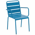 Chaise de jardin, en métal, coloris bleu, pour la terrasse ou le jardin
