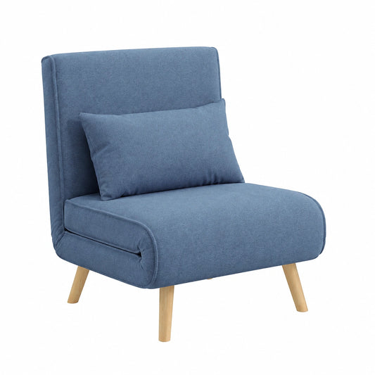 Fauteuil, 1 place, convertible, coloris bleu, pour le salon ou la chambre