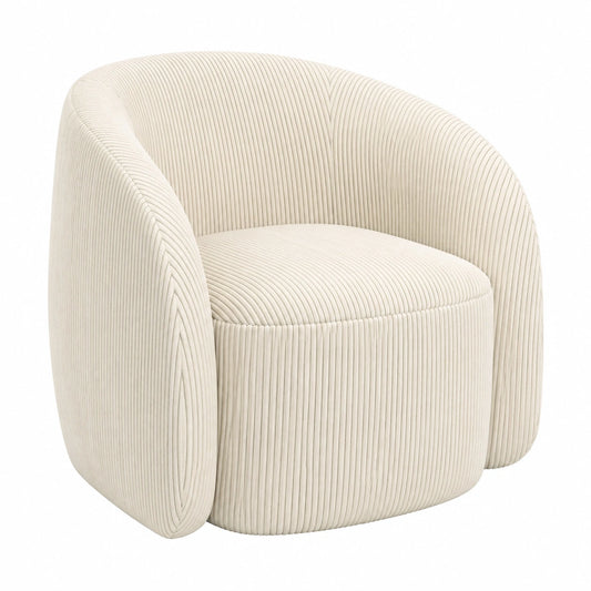 Fauteuil, en velours côtelé, coloris beige, pour le salon ou la chambre