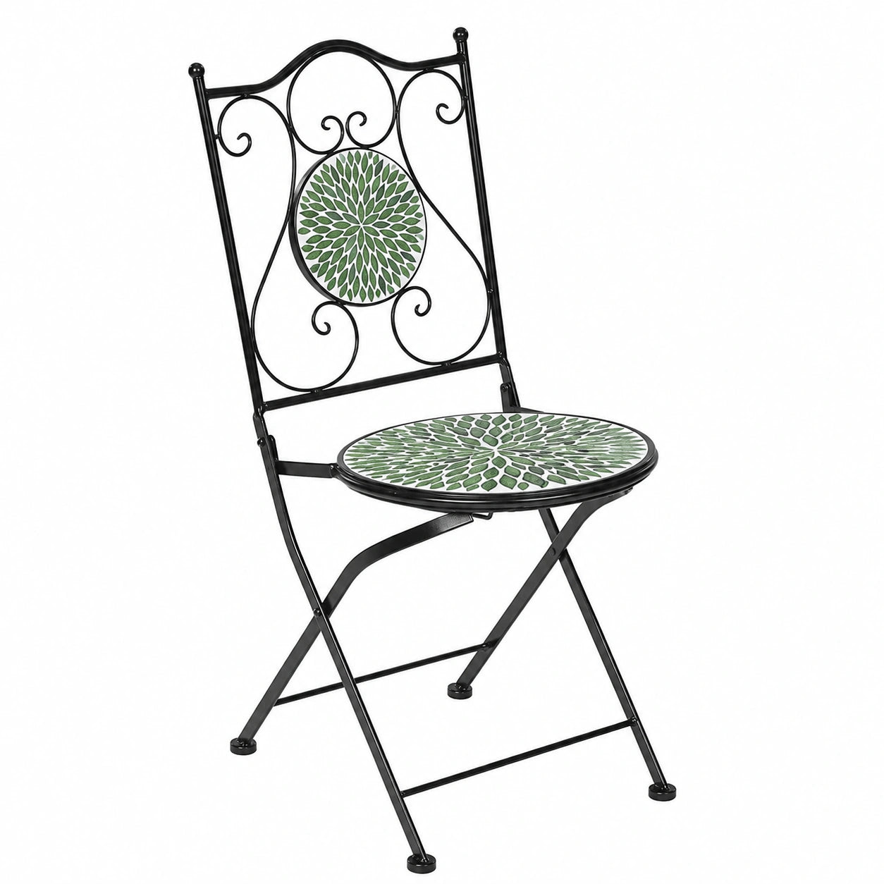 Chaise de jardin, pliable, en métal, coloris noir, pour la terrasse ou le jardin