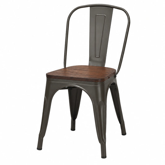 Chaise, en bois massif et métal, pour la salle à manger ou la cuisine
