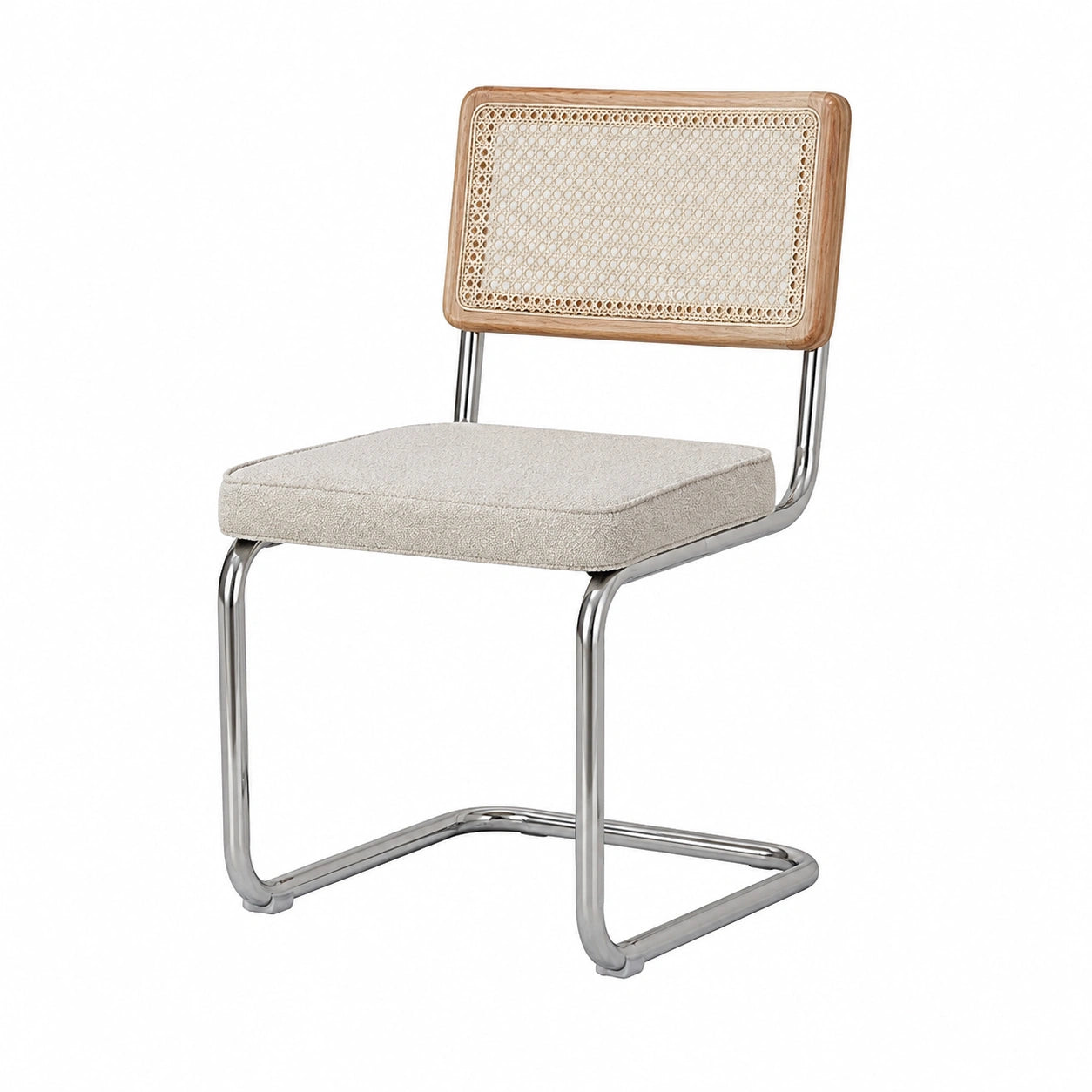 Chaise, en bois massif et métal, coloris blanc, pour la salle à manger ou la cuisine